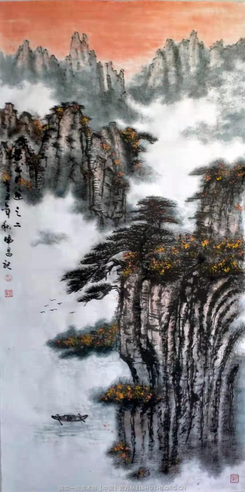 3叶显明山水《黄山行游之二》139x69cm.2021.jpg