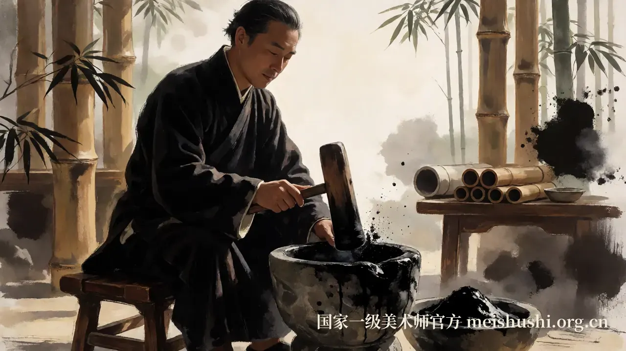 松烟凝墨：从森林到笔尖的呼吸